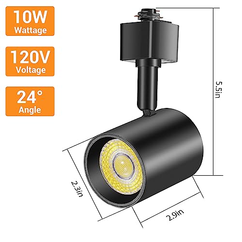 VANoopee 6 Pack Black Dimmable LED Track Lighting Heads, 5 CCT, 24° Beam, Flicker-Free
