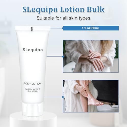 1 Fl Oz Travel Body Lotion Bulk Pack - 50 Mini Hotel Toiletries, Clear Container