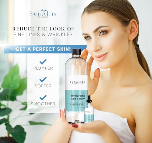 18 Fl Oz Hyaluronic Acid Serum Pack of 2 - Anti-Aging & Hydrating Facial Moisturizer