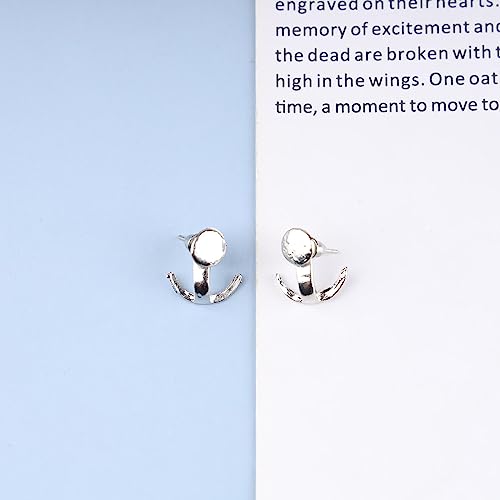 Boho Moon Ear Jackets Earrings Crescent Moon Stud Earrings Gold Sun Moon Earrings Minimalist Double Sided Round Earrings Jewelry for Women