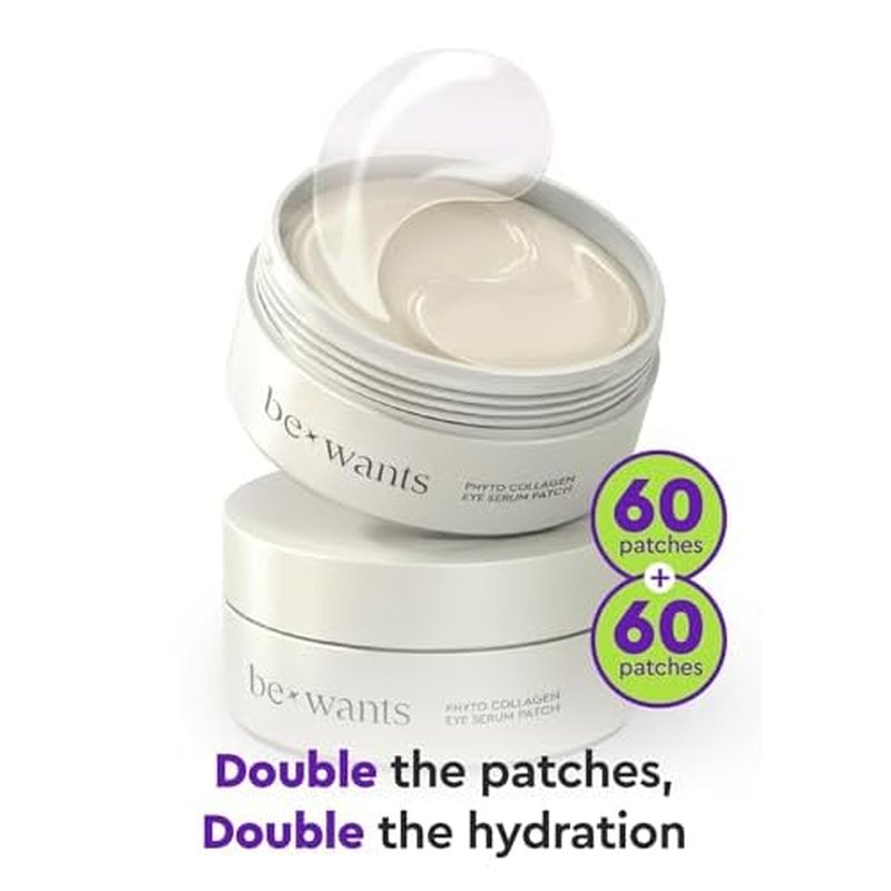 bewants Under Eye Patches for Puffy Eyes, Korean Under Eye Mask with Vegan Collagen and 71.9% Bamboo Water, Patches for Dark Circles and Cooling, 120 pieces
