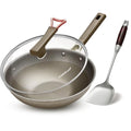 13-Inch Titanium Hybrid Wok with Lid and Stir-Fry Pan Nonstick Induction Ready