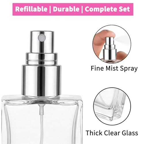 Silver 30ml Glass Refillable Perfume Spray Bottles - Travel Set of 30