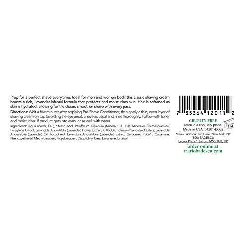 Mario Badescu Shaving Cream for Women and Men - Classic, Unisex Non-Foaming Shave Cream Formula Infused with Lavender Oil and Vitamin E - Helps Prep, Protect and Moisturize for a Closer Shave
