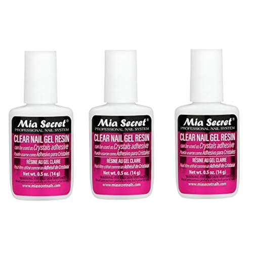 Mia Secret 3 pack (¨ö oz.) Brush On Clear Nail Gel Resin - Glues crystals