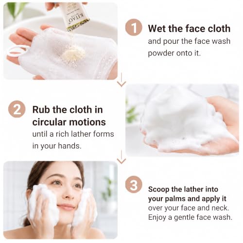 Exfoliating Powder Face Wash with Matcha & ECOCERT Certified Ingredients - 30 Count