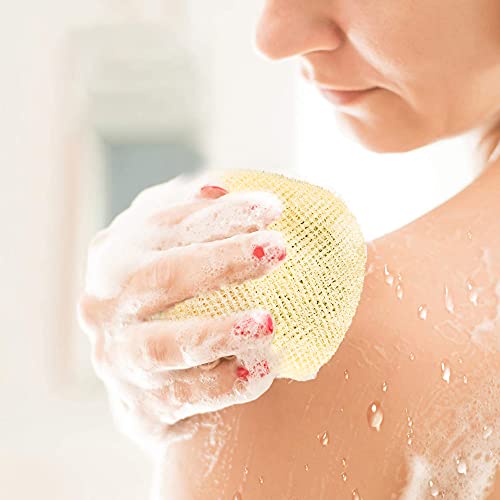 Linkidea Exfoliating Mesh Soap Bag, Nylon Bar Soap Saver Pouch with Drawstring, Exfoliator Body Scrubber Soap Pocket Holder for Bath Shower (3 Pcs)