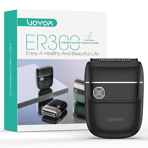 VOYOR Foil Shaver 2 in 1 Double Shavers for Men,Portable Electric Razor with Rechargeable Foil Razor Multifunction Grooming Barber Shaver IPX6 Washable Travel Shavers ER300 (Black)