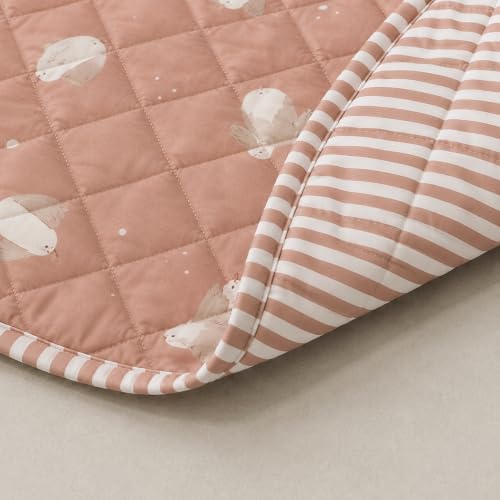 Birds 47-Inch Baby Play Mat & Toy Storage Bag - Quilted Cotton, 2-in-1