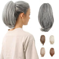 Claw Clip Straight Ponytail Hair Extension 10 Inches Salt and Pepper - Hair Accessories