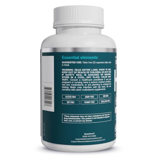 Hair Growth Vitamins for Men - Essential Elements Hair Hero - 60 Capsules 2-Pack