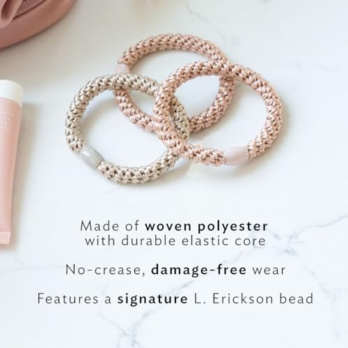 L. Erickson Grab & Go Pony Pouch Camelback Brown Black Mix Ponytail Holder - Damage-Free Hair Accessory