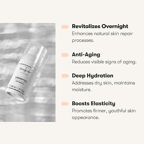 Dermaroller, New Natural Line Lipopeptide Night Cream Hyaluronic Acid Vitamin A and Shea Butter Combine to Moisturize and Repair Tired Stressed Skin Helps to Reduce Fine Wrinkles oz, 1.01 Ounce
