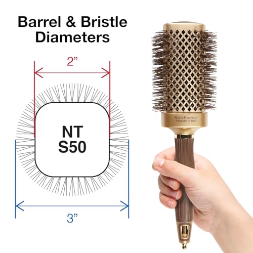 Olivia Garden NanoThermic Ceramic + Ion Square Shaper Thermal Hair Brush - Not Electrical - Professional Blowout Brush for Normal to Thick Hair