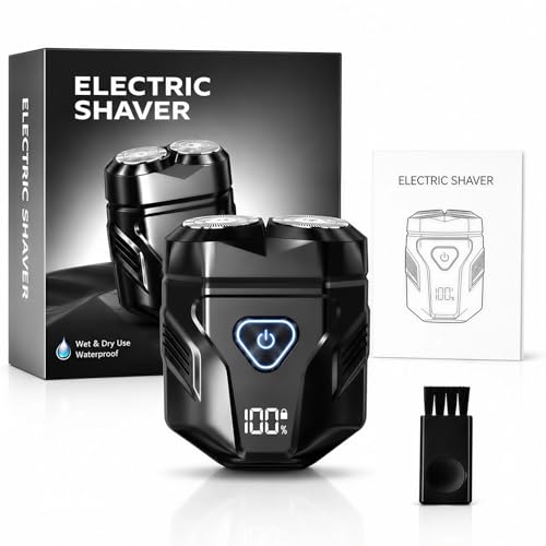 Mini Dual-Head Electric Shaver for Men - Waterproof USB Rechargeable, Black