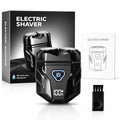 Mini Dual-Head Electric Shaver for Men - Waterproof USB Rechargeable, Black