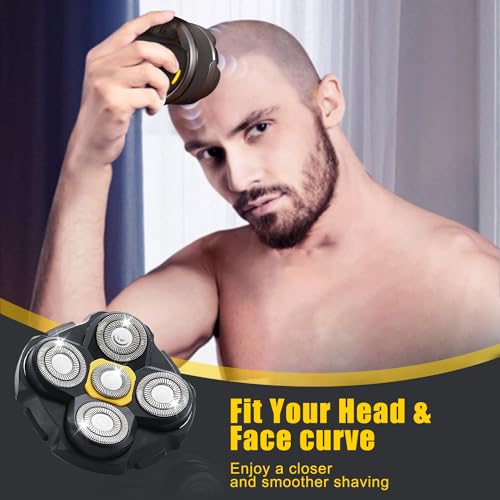 Silvery 4-Pack Head Shaver Replacement Heads for Microtouch Titanium Head Bald Men