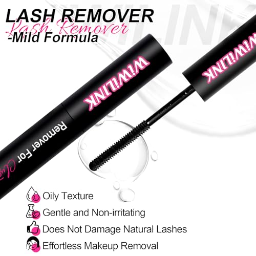 Lash Glue Remover for Lash Extensions Eyelash Extension Remover 5 ML Gentle Eyelash Glue Remover DIY Lash Clusters Remover Mascara Wand Cluster Lashes Removal Gentle Eye Cleanser