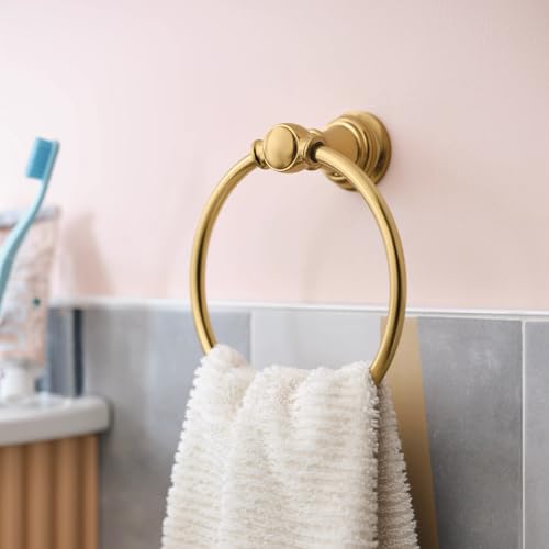Moen Weymouth Brushed Gold Bathroom Hand Towel Ring YB8486BG