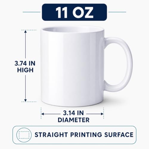 11oz Sublimation Coffee Mugs - 36 Pack White Blank Ceramic Cups with Individual Boxes