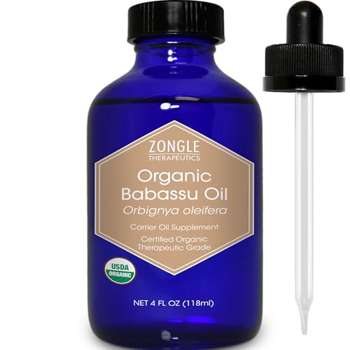 Organic Babassu Oil - Cold Pressed 4 oz USDA Certified Natural Skin & Hair Oil