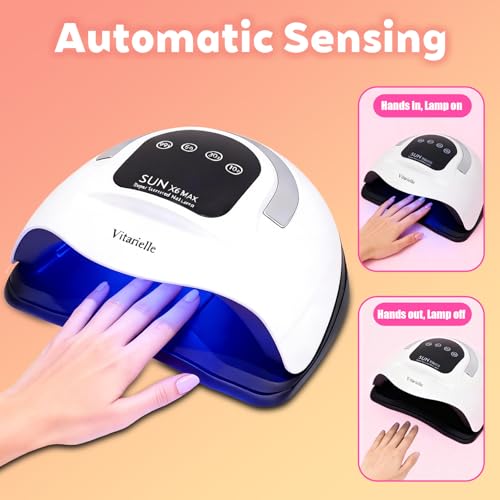 UV LED Nail Lamp 320W with 72 LEDs, 4 Timers, Phone Holder, Sensor, Fast Curing
