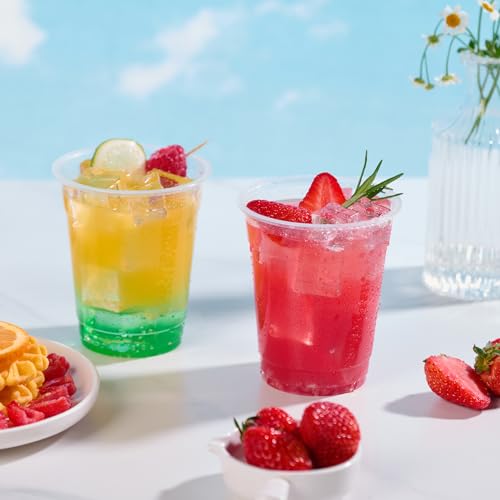 1000 Pack 12 oz Disposable Clear Plastic Cups - Elegant, Recyclable Party Drinkware