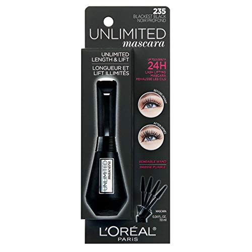 L¡¯Or?al Paris Makeup Unlimited Lash Lifting and Lengthening Washable Mascara, Blackest Black