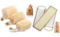 Natural Egyptian Shower Loofah Sponge & Back Scrubber Set - Exfoliating Body Buffers