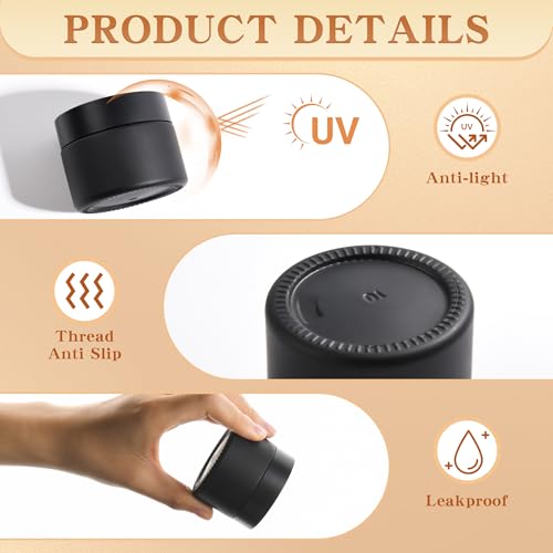 Frosted Black Glass Cosmetic Jars with Airtight Lids - 2oz (Variation of THIS listing)