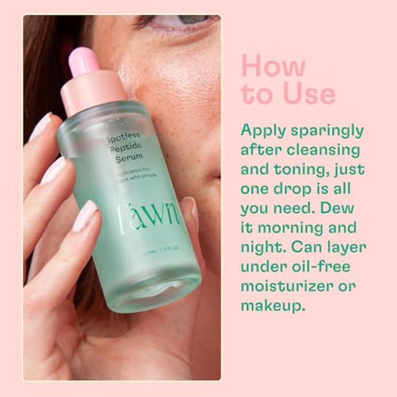 Fawn Spotless Peptide Serum, Facial Treatment with Hyaluronic Acid and Niacinamide For Teen and Young Skin, Derm-formulated and Vegan, 1 Fl Oz