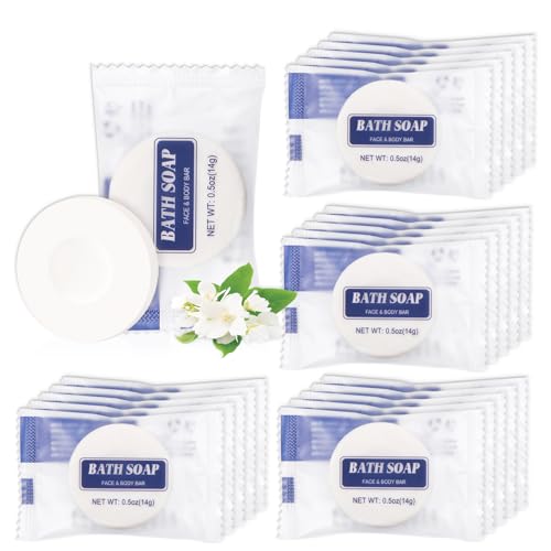 Bulk Bar Soap Round, 500 Pack Mini Soap Bars Bulk Individually Wrapped, 0.5 oz Travel Soap Small Hotel Soaps Travel Size Toiletries for Hotel Bathroom(Round)