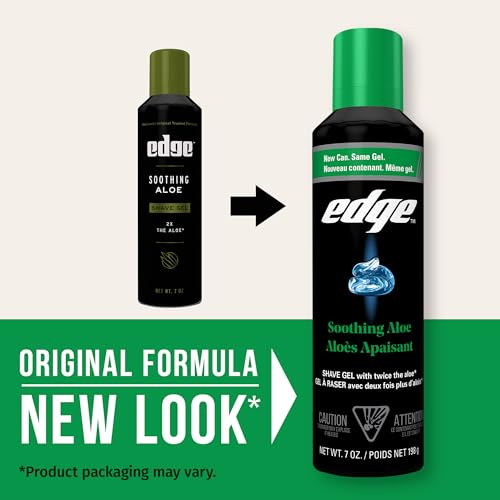 Edge Soothing Aloe Shaving Gel for Men 7 oz - Cooling & Moisturizing, 6 Pack