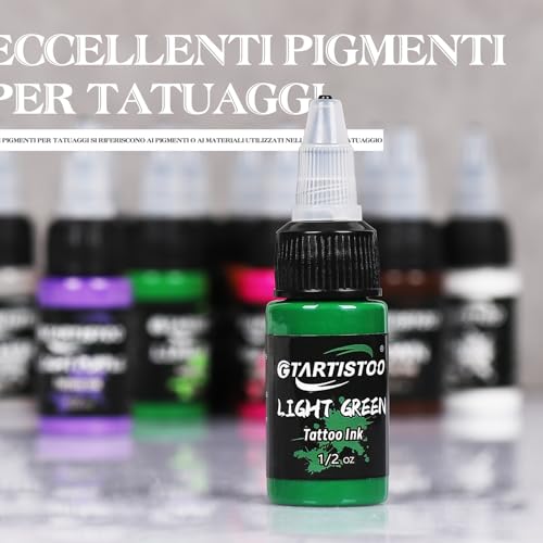 GTARTISTOO 16-Color Tattoo Ink Set 15ml Permanent Pigment Supplies for Beginners