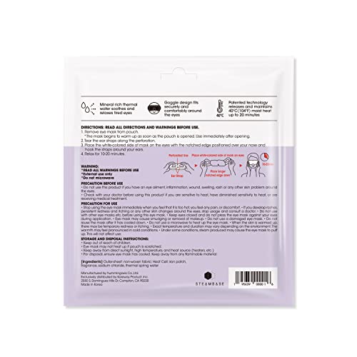 Steam Eye Mask for Dry Eyes and Puffiness, Fast Relief Disposable Self Heating Masks, Stocking Stuffers, 6 Pack