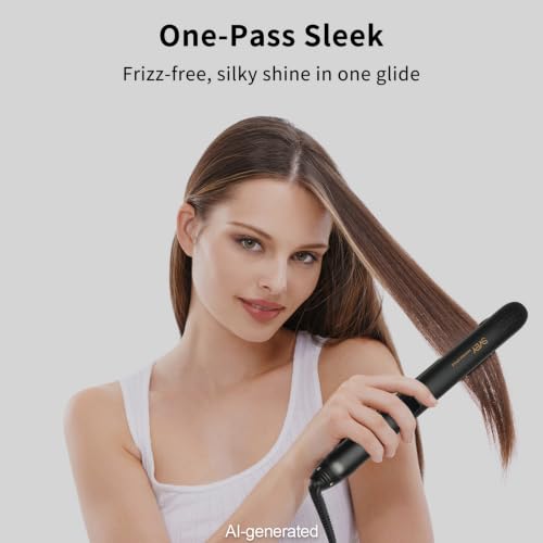 Dual Voltage Titanium Ceramic Hair Straightener with 5 Heat Settings