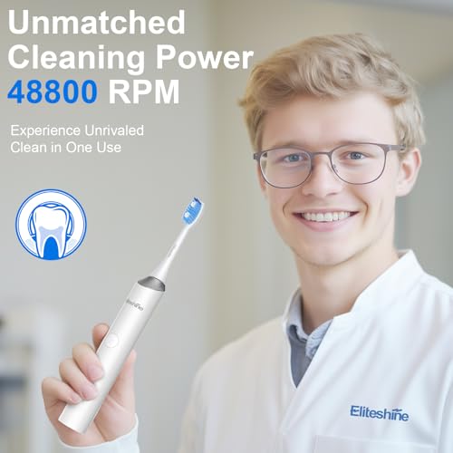 Electric Toothbrush for Adults & Teens with 6 Brushheads - Waterproof, Rechargeable