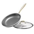 12 Inch Nonstick Frying Pan with Lid - Honeycomb Surface, PFAS-Free, All Cooktops