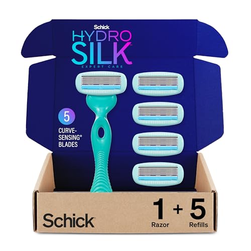 Schick Hydro Silk Sensitive Skin Razor for Women With 5 Moisturizing Razor Blade Refills & Skintimate Coconut Delight Moisturizing Shave gel for Women, 7 Ounce (Pack of 3)