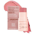 Mineral Fusion 3-in-1 Color Stick - Hydrating Cream Blush Tint for Cheek, Lip and Eye - Natural Multi Use Makeup (Rosette)