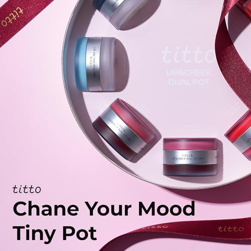 Titto Lip & Cheek Dual Pot - Veiled Rosy & Dry Rose Tinted Balm & Blush Set