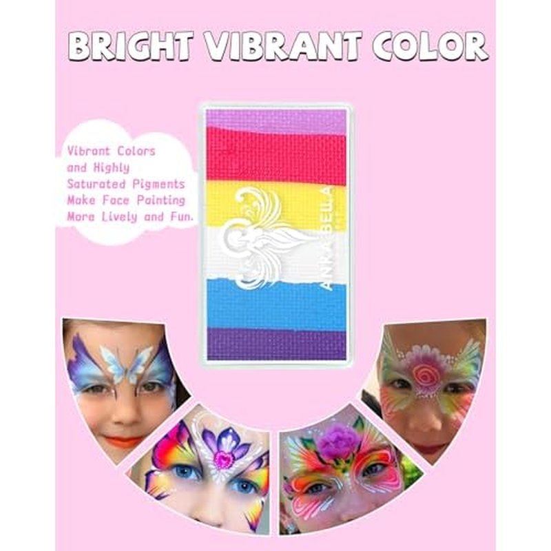 Anka Bella Professional Water Activated Rainbow Cake Face Paint£¨Dreamy Carnival£©50gm,Hypoallergenic, Non-Toxic,Face Body Painting Makeup