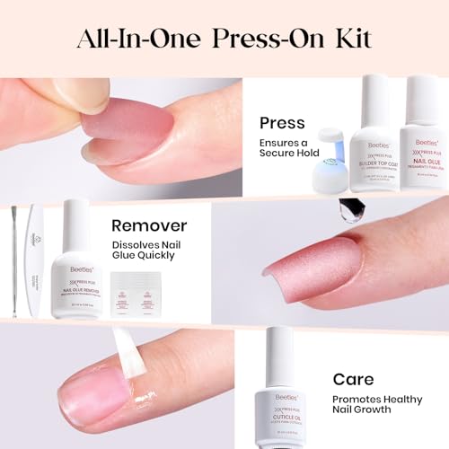 Beetles Galaxy Cat Eye Nails Kit - Medium Almond Press On Nails, 7 Colors, 224Pcs