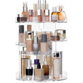 HBlife 360 Rotating Makeup Organizer Plus Size Adjustable Carousel Large Capacity Revolving Perfume Organizer Skincare Organizers Cosmetic Storage Spinning Holder for Vanity, Clear