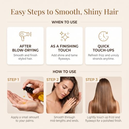 Lightweight Argan & Macadamia Hair Oil for Frizz Control & Shine