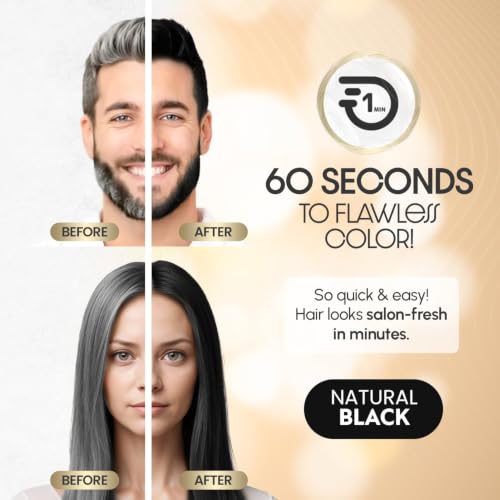 Herbishh Korean Permanent Hair Dye Natural Black 6 Pack - Ammonia-Free, Long-Lasting Color