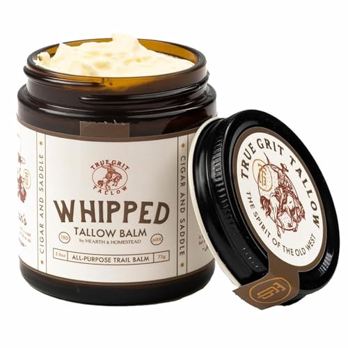 True Grit Tallow ? Beef Tallow for Skin ? John Wayne Inspired Whipped Tallow Balm ? All-Purpose Moisturizer with Bison Tallow ? Cigar and Saddle Scent ? 2.6 oz