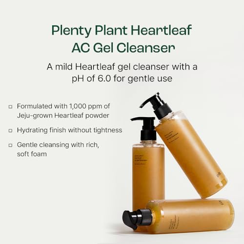 Gentle Heartleaf Facial Gel Cleanser - Low pH, Moisturizing Daily Face Wash 9.9 fl oz