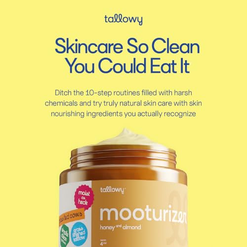 Grass-Fed Beef Tallow Balm for Skin - Honey Almond, 4 oz - Soothes Eczema & Sensitive Skin