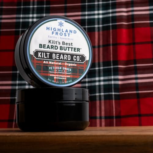 Highlands Frost Beard Butter for Men- Best beard Moisturizer & Conditioner- All-Natural Shea & Mango Butter- Softens & Hydrates Dry, Coarse Beards- Earthy, Spearmint, & Cypress Scent.